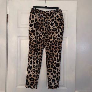 Cheetah print dress pants